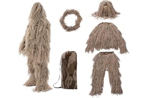 SETLUX Ghillie Suit for Men, Gilly Suit for Adults Camo Hunting Clothes 3D Woodland Camouflage Suits for Hunting