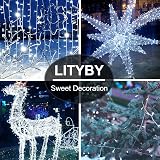 LITYBY 120LED Mains Fairy Lights 49ft Waterproof 8 Modes Remote Cold White view 4