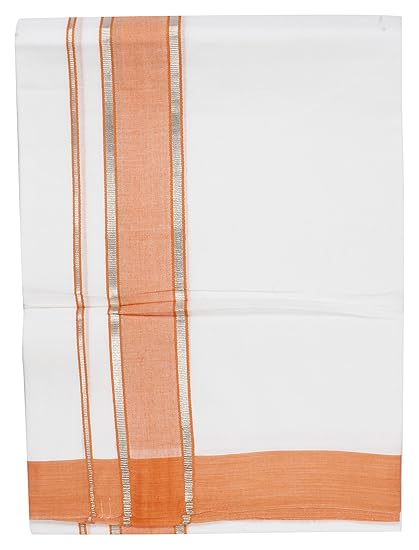 Men's Cotton Dhoti (White, 4 meters)