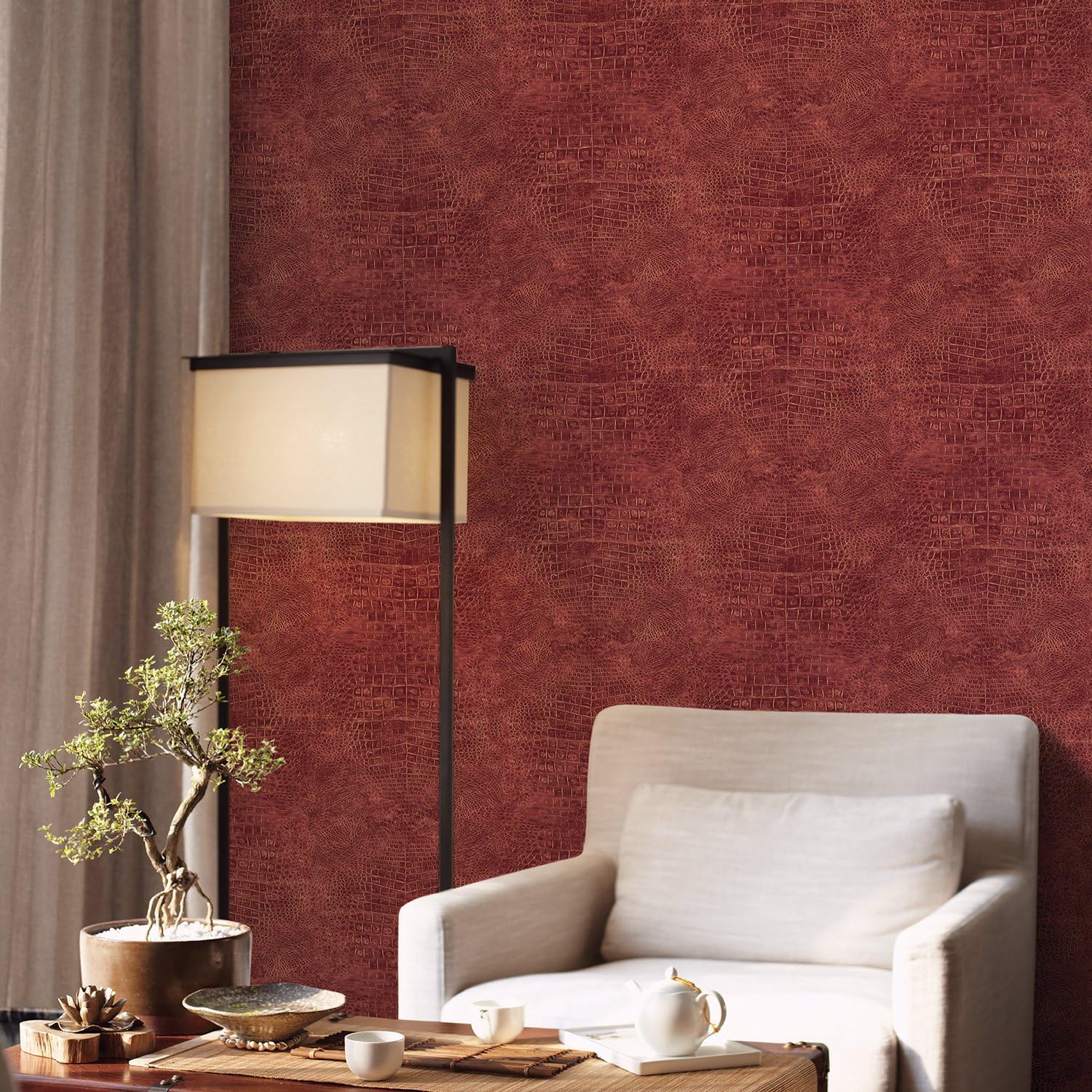 Galerie G67511 Wallpaper Natural FX, Red - Image 3