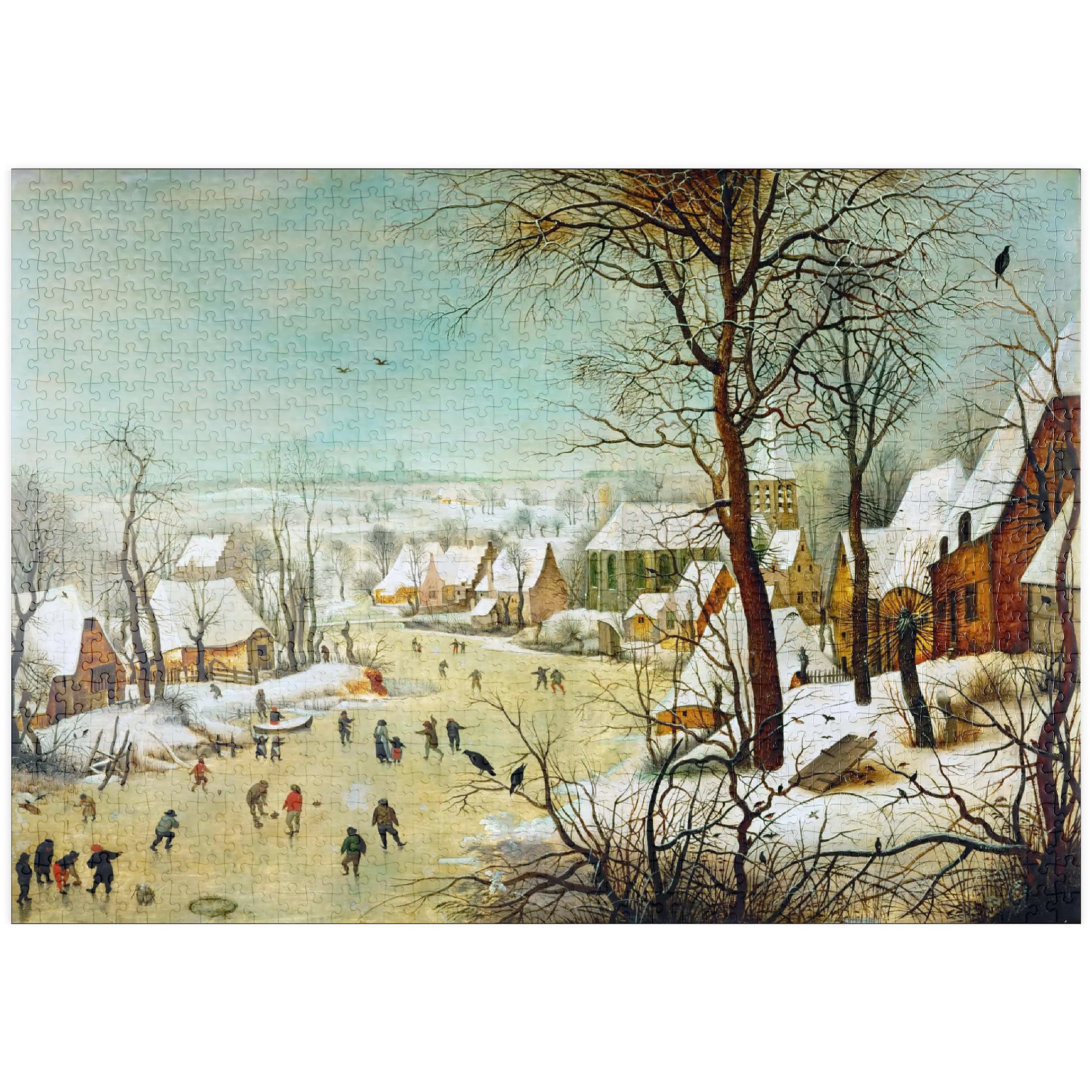 Winter Landscape With Skaters And A Bird Trap, 1565, By Pieter Bruegel The Elder - Premium 1000 pieces Puzzle - MyPuzzle special collection from Æpyornis