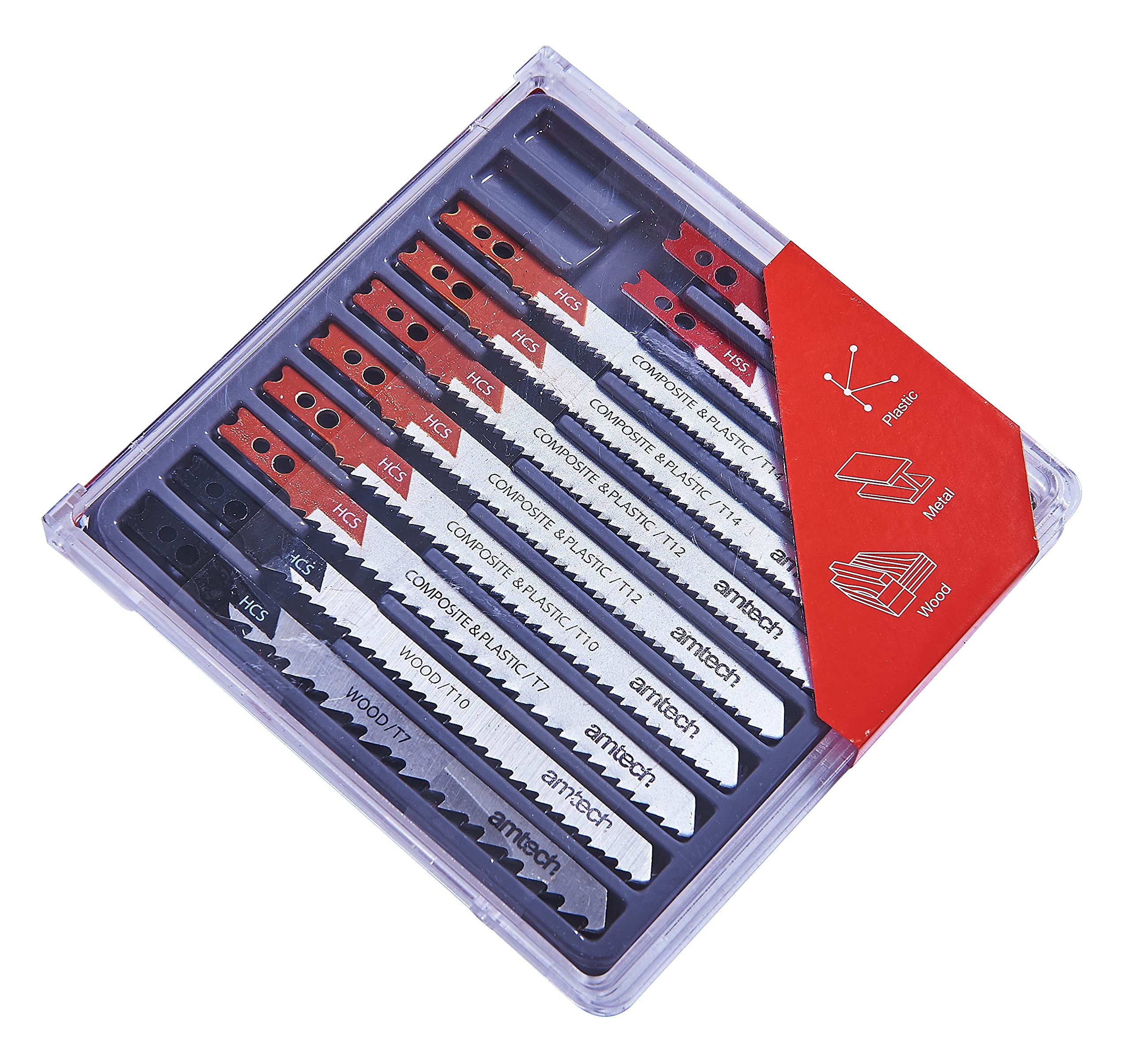 Amtech M1870 10 Piece mixed jigsaw blades with clamp fitting