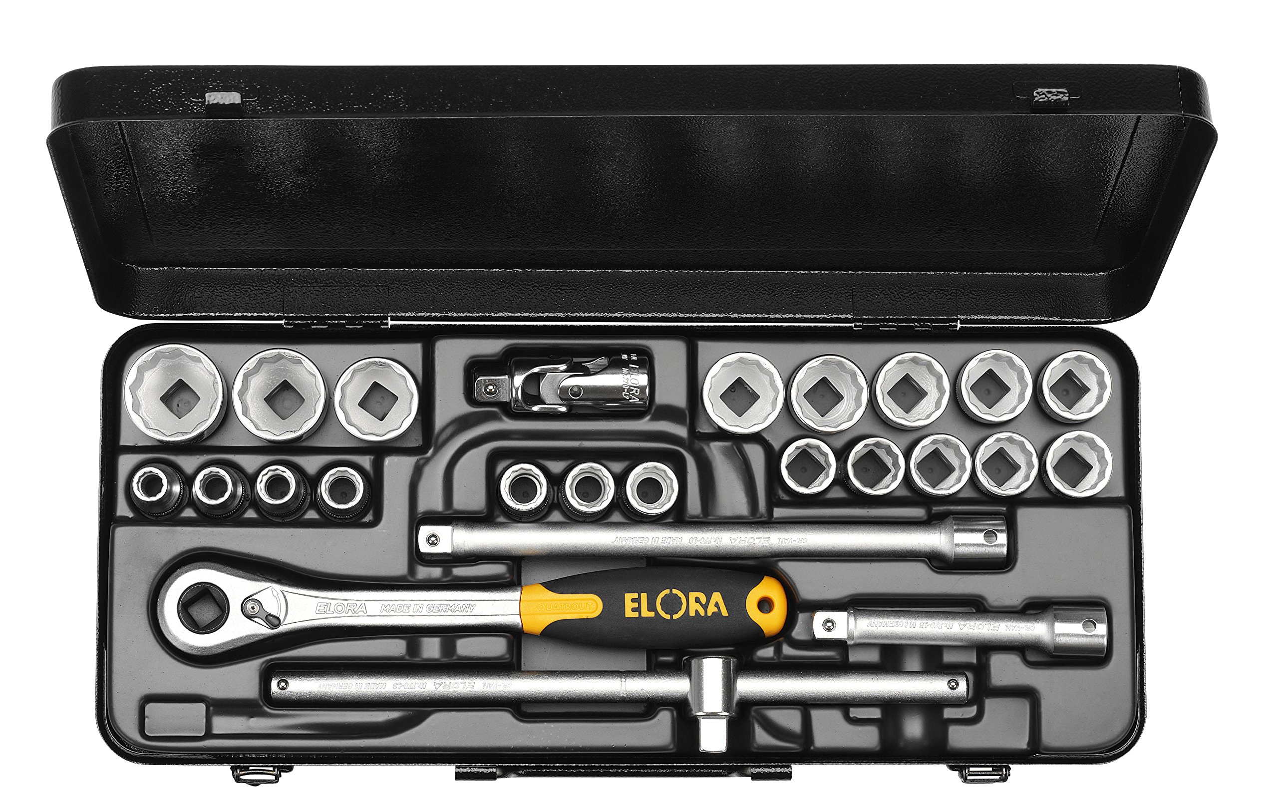 Elora Socket Spanner Set 1/2-Inch, 12 Point, 25 – 32 mm Set of 10, 770 OK LMU