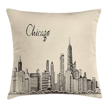 Red White Baby Blue City Of Chicago Flag With High Rise Buildings