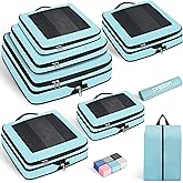 Prezon 8 Set/6 Set/4 Set Compression Packing Cubes for Travel, Lightweight Vacation Travel Essentials, Travel Accessories for Suitcase Organizer Bags Set, Durable Luggage Organizer