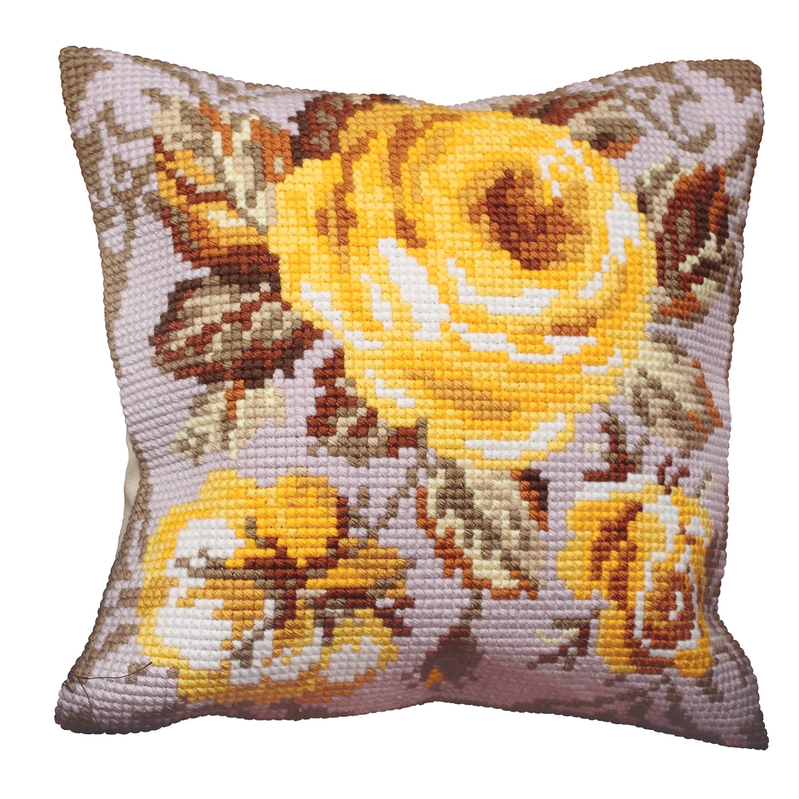 Collection d'Art Cross Stitch Cushion: Antique Rose — image 1