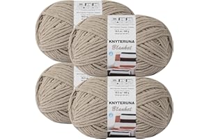 Knyteruna #6 Super Bulky Blanket Yarn for Crocheting - 4 Skeins(Each 10.5oz/300g, 220yds/201m), Chunky Chenille Thick Plush B
