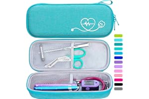 ButterFox Semi Hard Stethoscope Case for 3M Classic III, Lightweight II S.E, and More Stethoscopes with Pocket for Nurse Accessories (Turquoise)