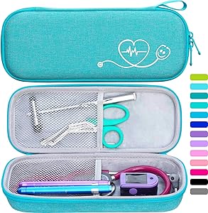 ButterFox Semi Hard Stethoscope Case for Classic III, Cardiology IV Diagnostic, Lightweight II S.E, and More Stethoscopes with Pocket for Nurse Accessories (Turquoise)