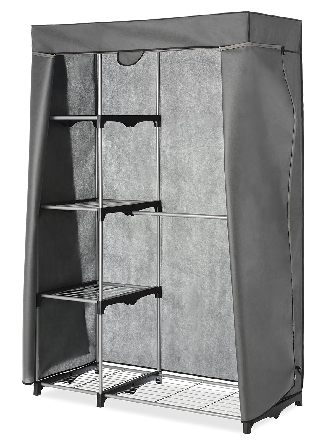 Whitmor 67793044 Double Rod Freestanding Closet with Steel and Resin