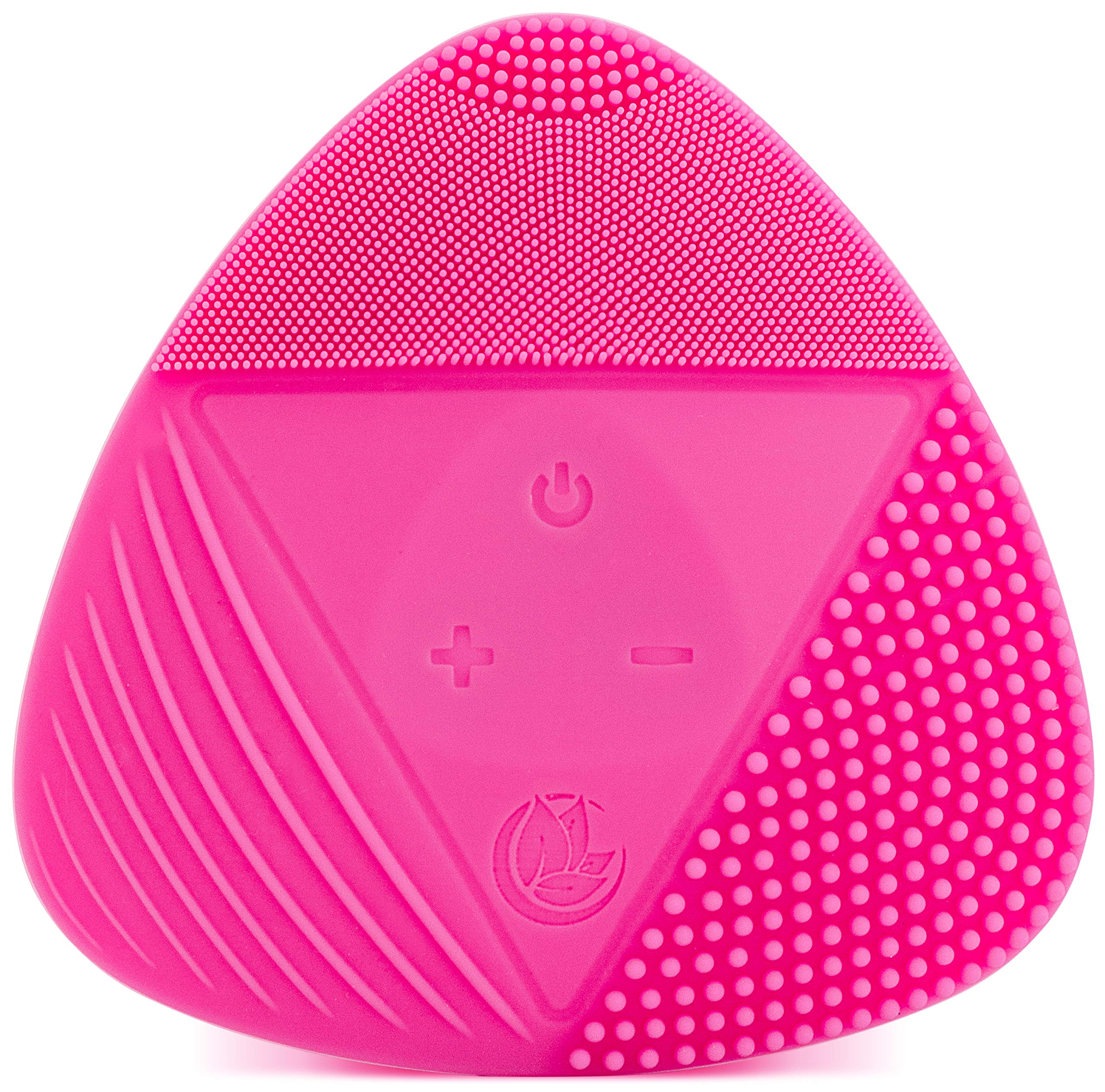 Silicone Sonic Facial Cleansing Brush - Best Beauty Massager for Normal, Sensitive, Combination Skin - Deep Cleaning Exfoliating Face Scrubber, Waterproof & Rechargeable Cleanser Tool, PINK