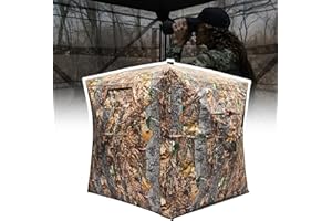 KNINE OUTDOORS Hunting Blind, 2-3 Person Pop Up Ground Blinds for Deer Hunting 270 Degree, Portable Resilient Hunting Tent for Deer & Turkey