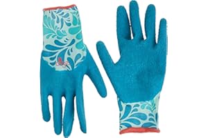 DIGZ Long Cuff Stretch Knit Garden Gloves with Full Finger Latex Coating