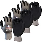 Quest Cut Resistant Work Gloves, ANSI A1, Large, Pack of 3 | Lightweight breathable grip gloves for gardening, DIY, mechanical and general handling; unisex