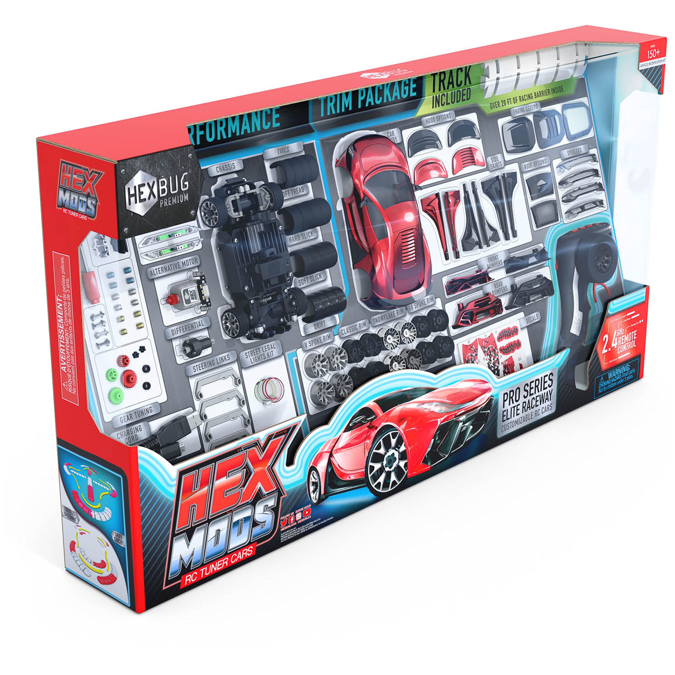 HEXBUG HEXMODS Pro Series Elite Raceway, Rechargeable Remote Control Car, Model Car Kits for Kids & Adults, STEM Toys for Kids Ages 14 & Up
