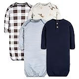 Gerber Baby 4-Pack Sleeper Gown, Navy Dogs, Newborn