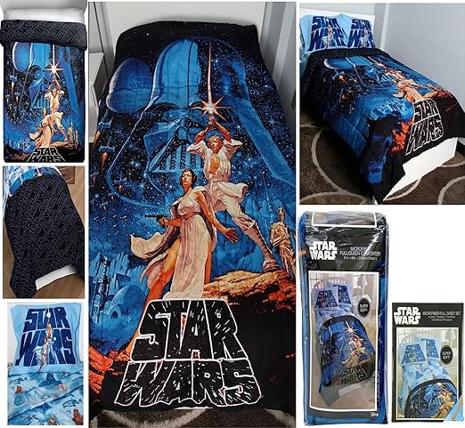Amazon Com Classic Star Wars Poster Theme 5pc Full Size Bedding