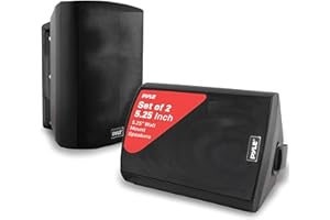 Pyle Waterproof Wall Mount Speaker System - 5.25 Inch Active + Passive Pair Wireless Bluetooth Compatible Indoor/Outdoor Stereo Sound Set with AUX IN - Pyle PDWR52BTBK (Black)