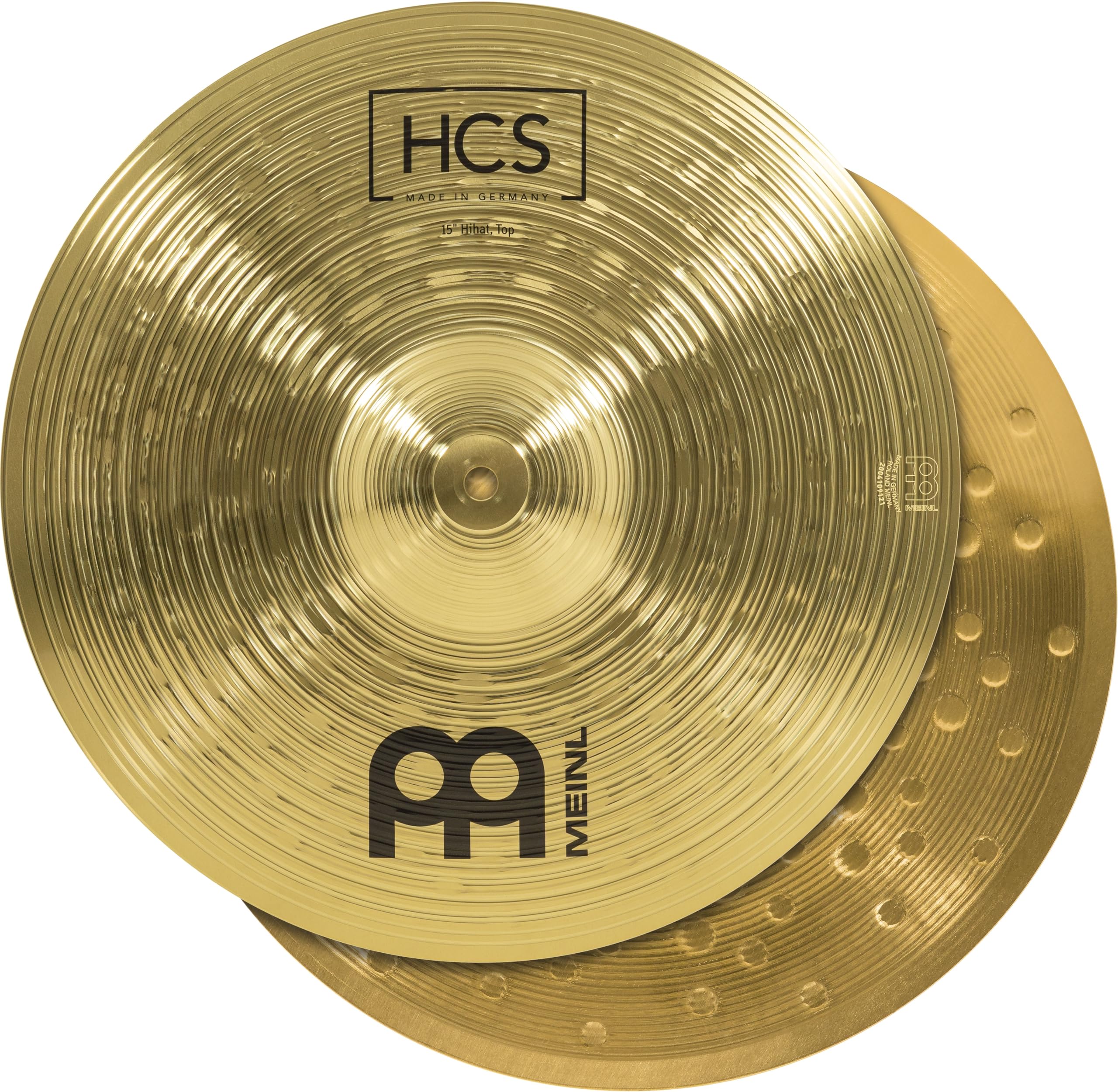 Meinl Cymbals HCS Hihat Cymbals 15 inch (Video) for Drum Set (38,10cm) – Pair – Traditional Finish Brass, Made In Germany (HCS15H)