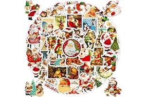 DOTHRAYAN 100PCS Vintage Christmas Stickers, Santa Claus Snowman Sticker Pack for Kids Teens, Waterproof Holiday Stickers Decals for Scrapbook,Cards, Christmas Gifts Vsco Sticker for Kids