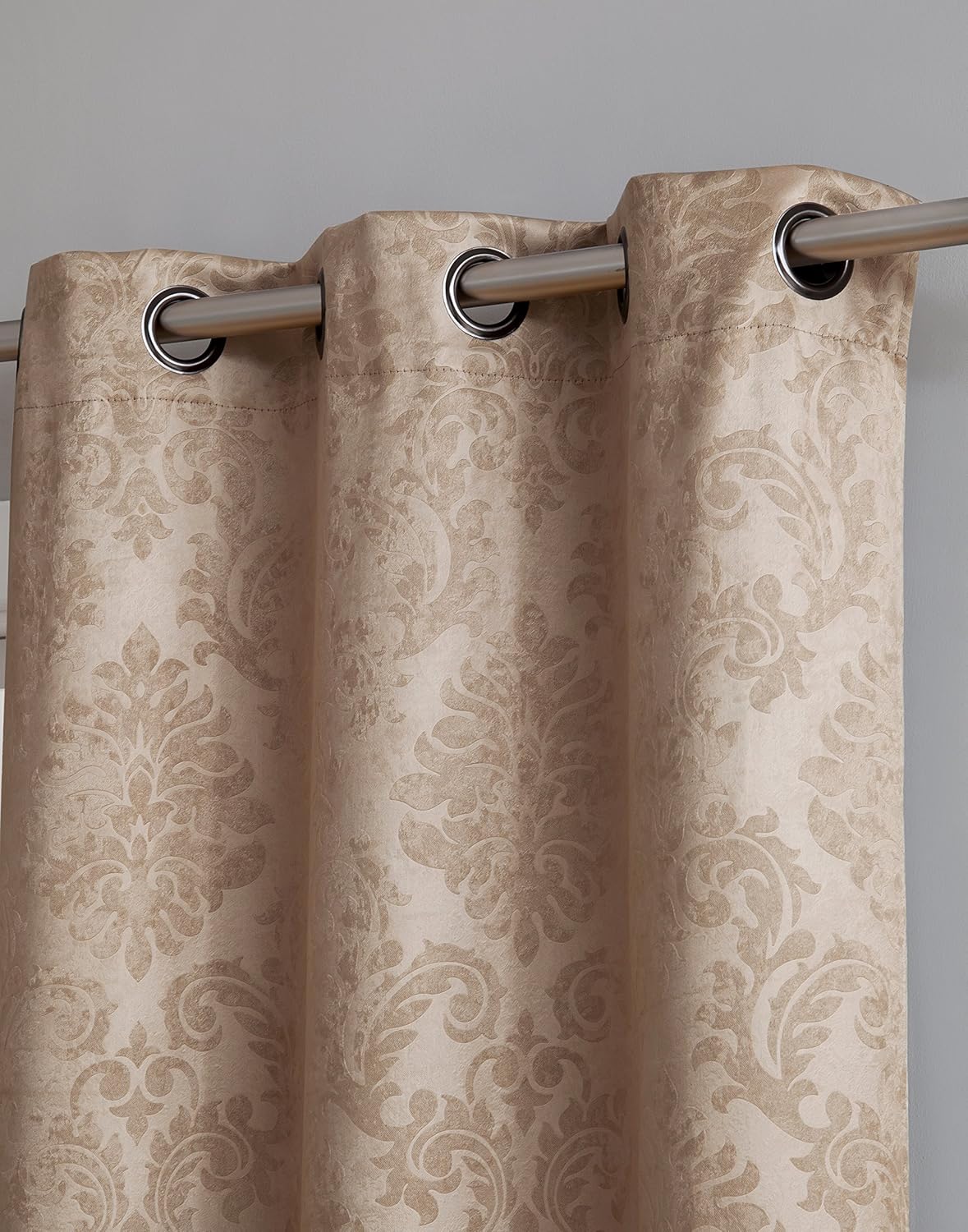 AsaTex Loretta - 1 Embossed Patio Extra Wide Curtain Panel with 16 Grommets - Thermal Weaved Blackout - Noise Reduction Fabric - Ideal for Sliding and Patio Doors (Patio 102 W x 84, Charcoal)