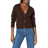 Amazon Essentials Women's Relaxed Fit V-Neck Cropped Cardigan