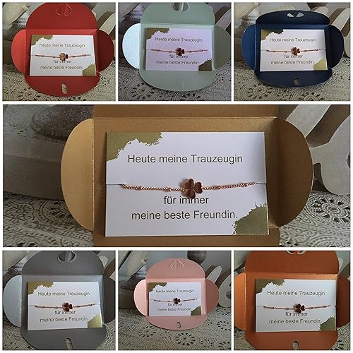 Trauzeugin Brautjungfer Geschenk fragen Hochzeit Brautschmuck Armband Ondego Gold Silber Rot Mintgrün Blau Rosa