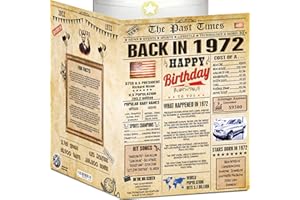 BACK2TIME 53rd Birthday Card for Women Men - Back In 1972 Newspaper - 53 rd Happy BIRTHDAY card - 53 rd birthday gift for Her Him - JUMBO A4 size - 53rd birthday decorations - Best gifts for 53 year old man woman