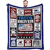 Yufrtck Christmas Truck Driver Gifts for Men, Truck Driver Appreciation Gifts, Trucker Gifts for Men Throw Blanket 60" x 50", Best Gift for Trucker Man, Cool Truckers Gifts for Dad/Trucks Lovers