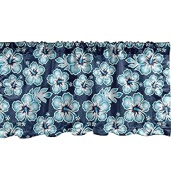 Ambesonne Aloha Window Valance, Hibiscus Hawaiian