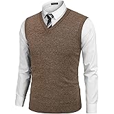 COOFANDY Men's Sleeveless Sweater Vest Lightweight V-Neck Cotton Vest Pullover