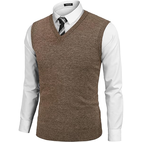 COOFANDY Heren mouwloze V-hals pullover trui slim fit casual Argyle trui vest, A-Grijs, M