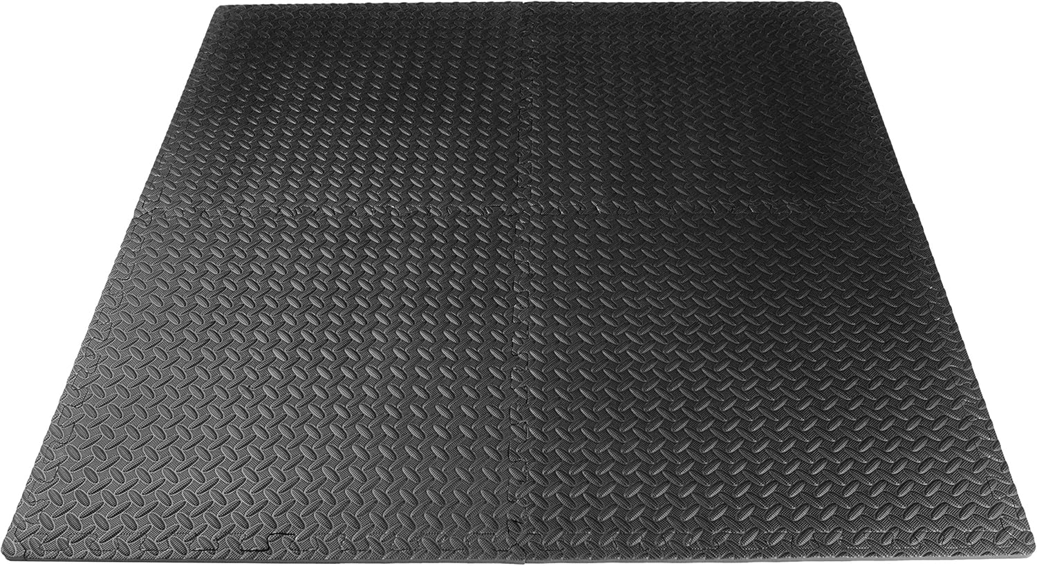 ProSource fs-1908-pzzl Puzzle Exercise Mat EVA Foam Interlocking Tiles (Black, 24 Square Feet) : Sports & Outdoors