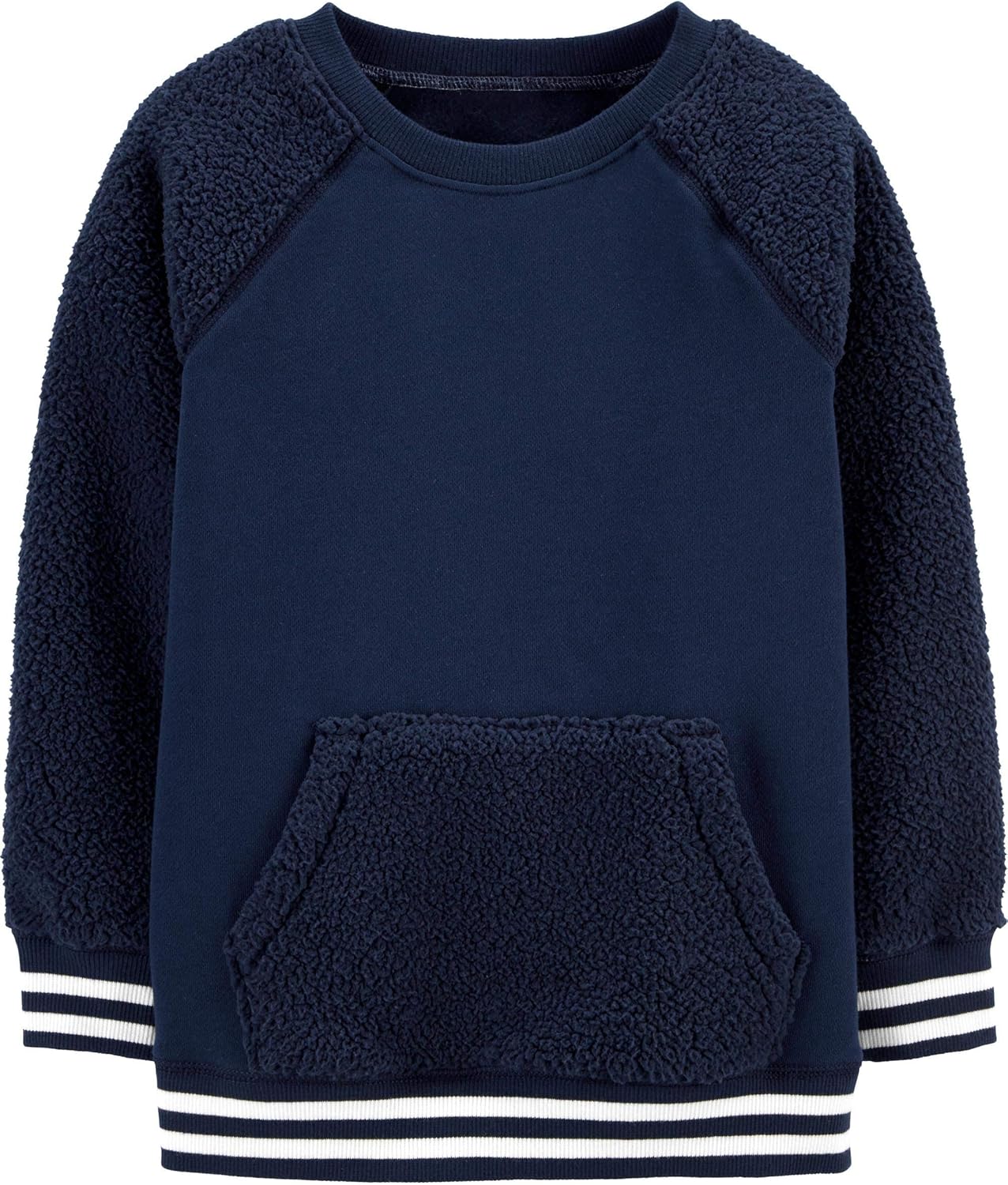 navy blue sherpa pullover