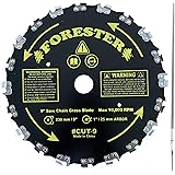 FORESTER Brush Cutter Blades and File Set - Trimmer Chainsaw Tooth Saw Blade - for Trimming Trees, Cutting String, Underbrush