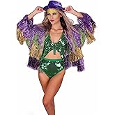Western F.a.s.h.i.o.n Mardi Gras Fringed Jacket for Women