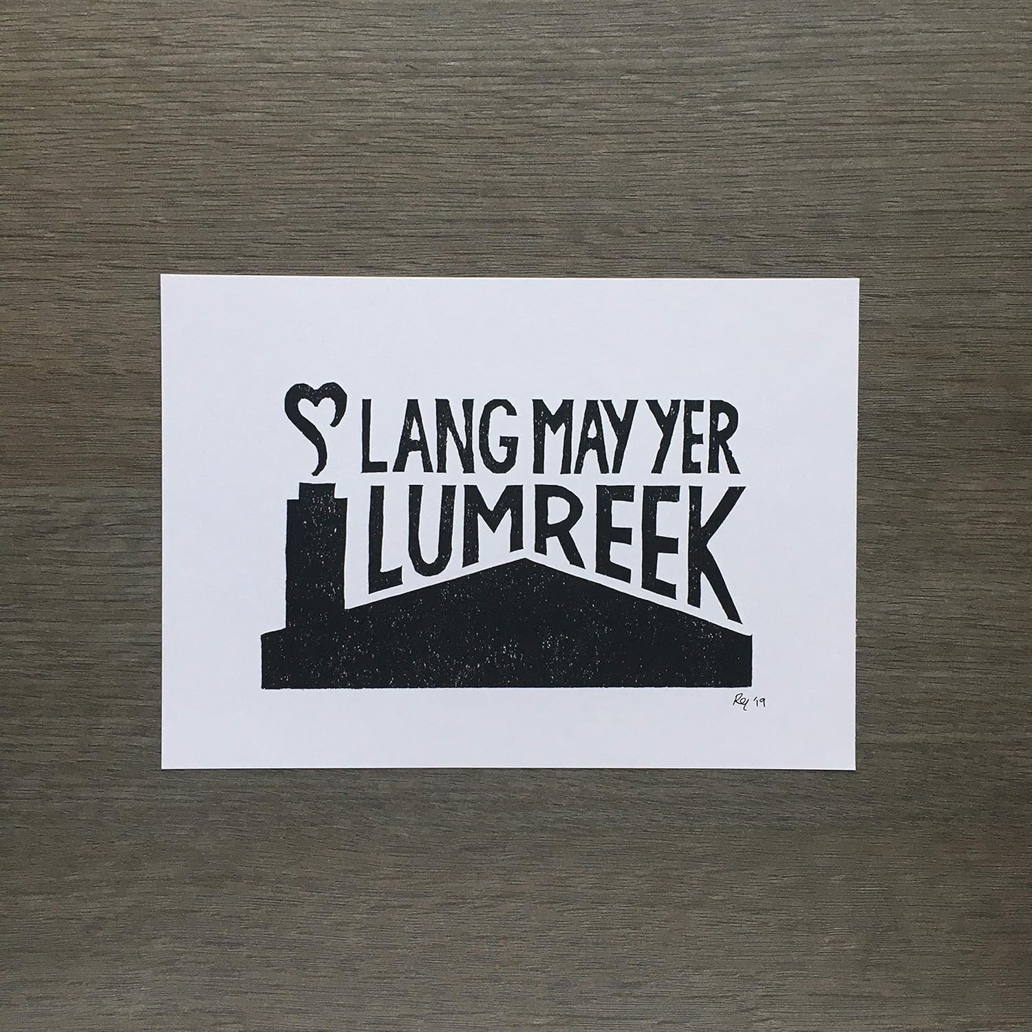 Scottish saying A5 Lang may yer lum reek Pen & Ink Art & Collectibles