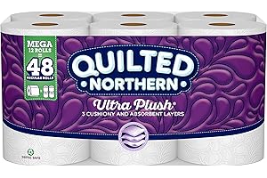 Quilted Northern Ultra Plush, Toilet Paper, 12 Mega Rolls