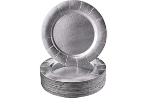 Set of 10 Disposable Elegant Silver Charger Plates 13 x 13 by Designed Dinnerware