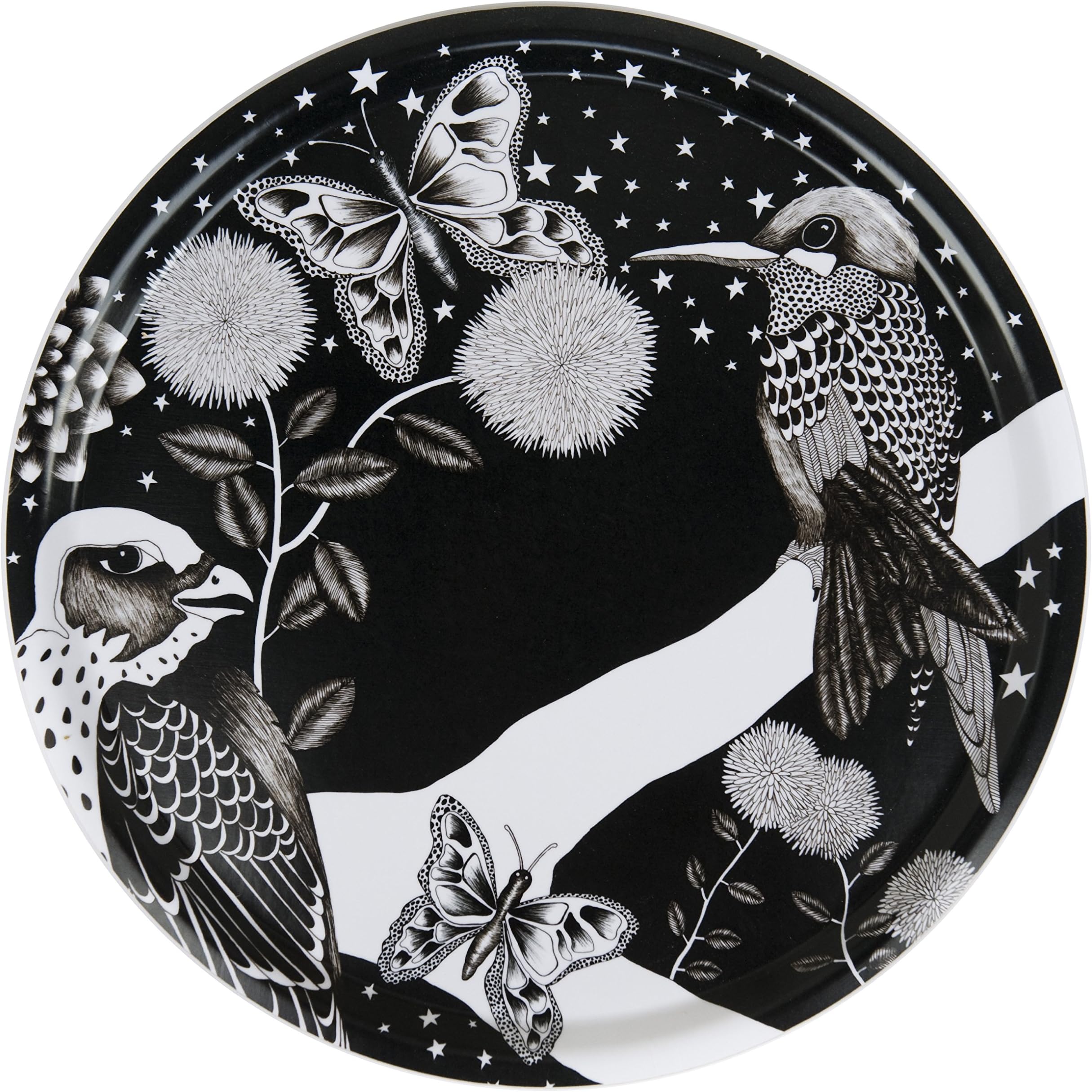Nadja Wedin Design Hummingbird – Tray 38 cm, Black/White