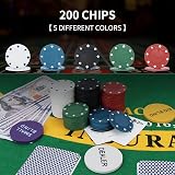 Silver Valley 200 Piece Poker Set Casino Style with Felt Mat Chips Cards Tin view 6
