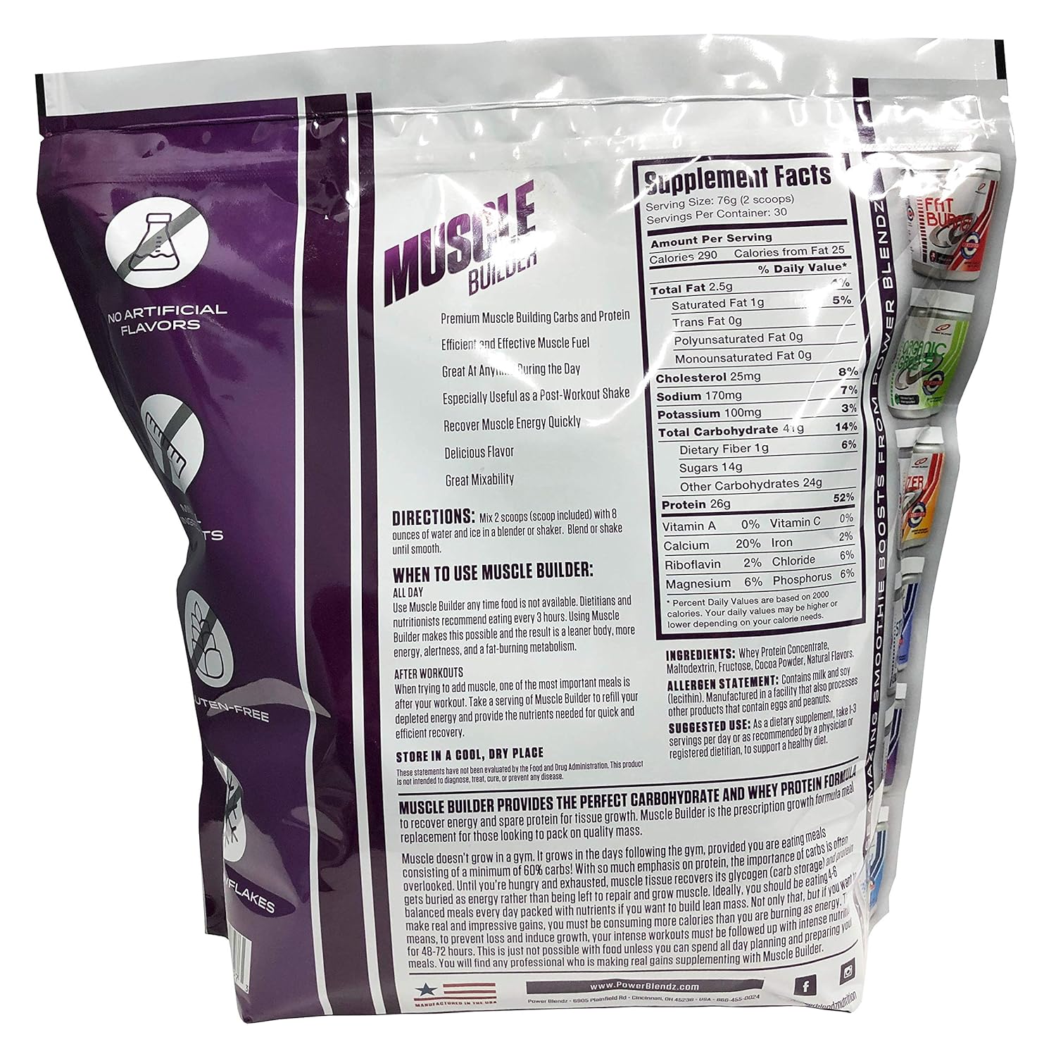 Muscle Building Smoothie Powder, Weight Gainer Smoothie Powder, Natural