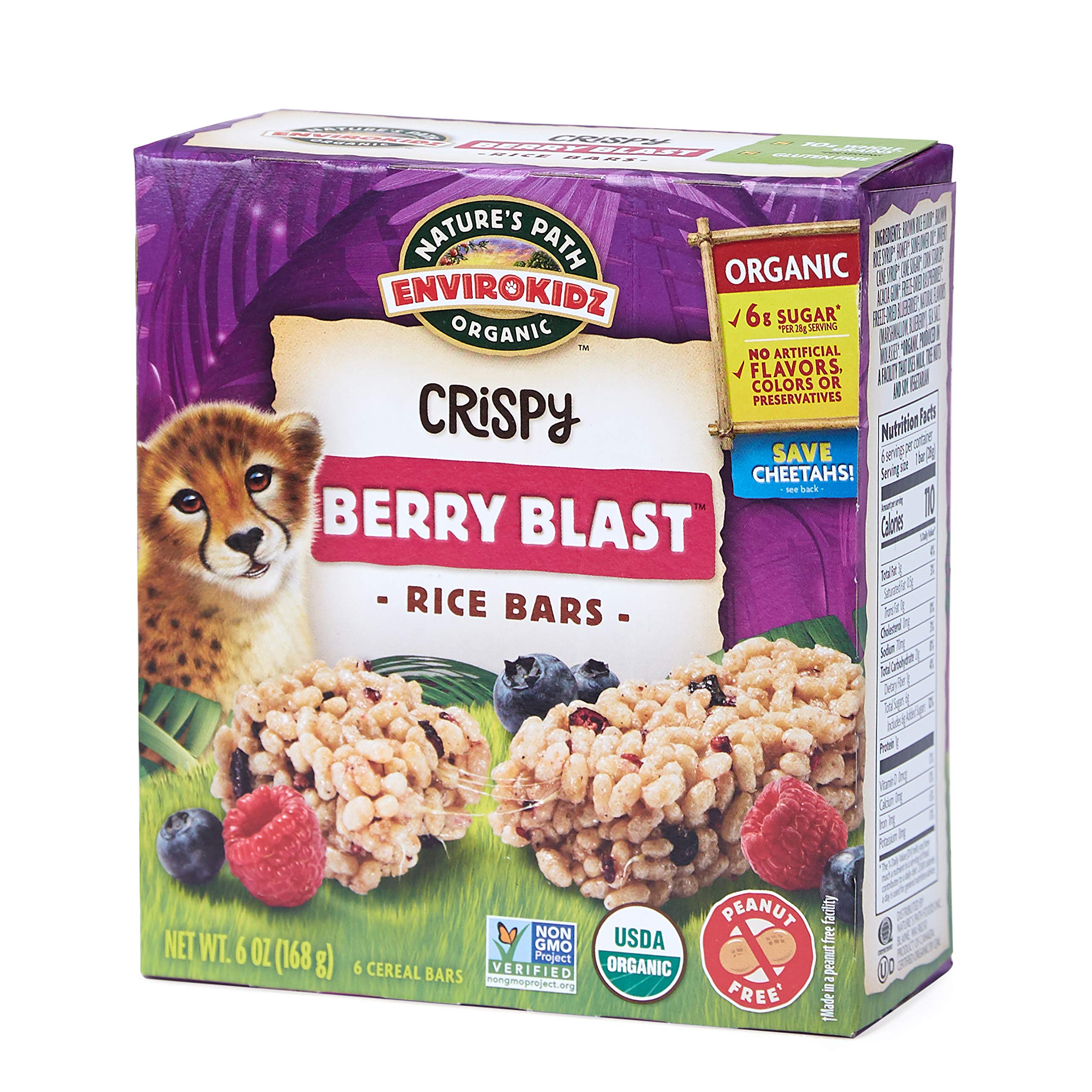 Nature’s Path EnviroKidz Berry Blast Crispy Rice Bars, Healthy, Organic, GlutenFree, Peanut