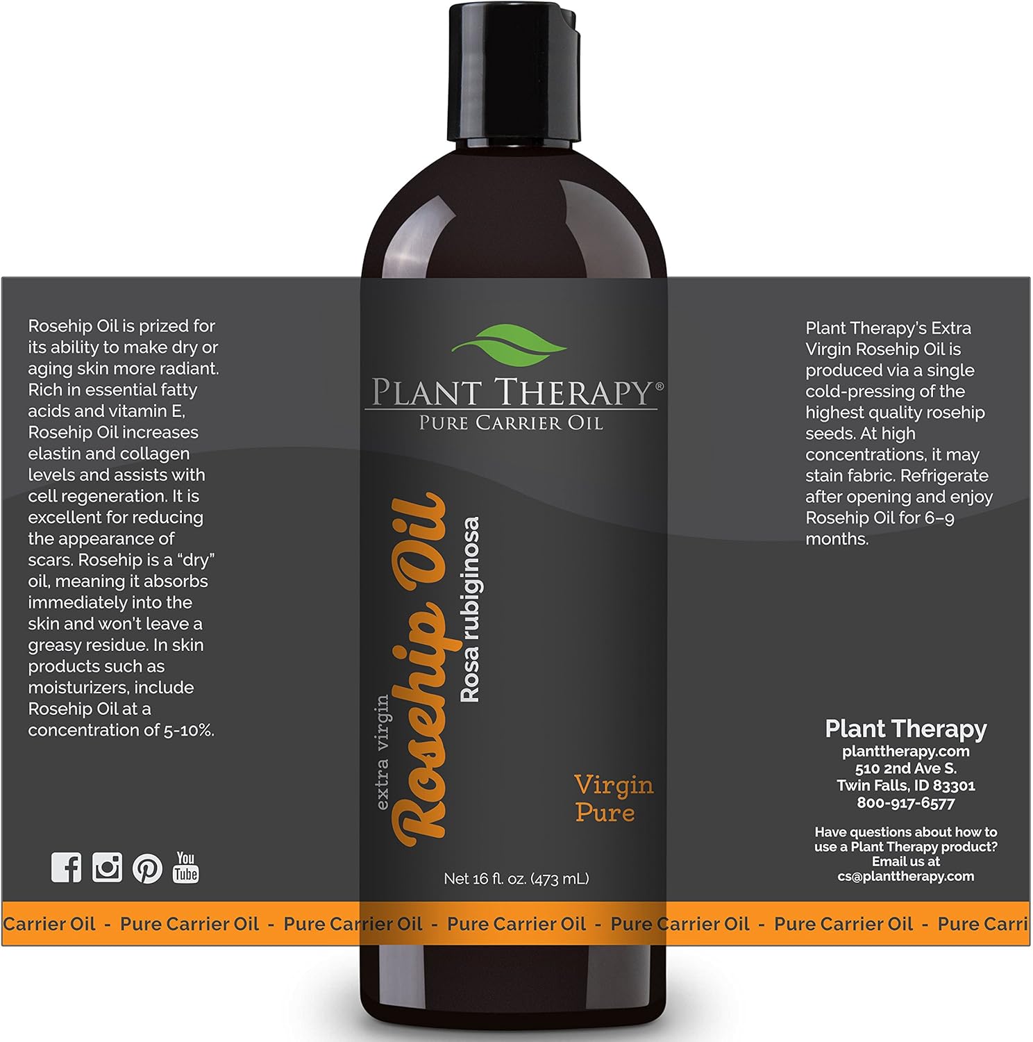 植物セラピーエッセンシャルオイルローズヒップエキストラバージンキャリアオイル 16オンス 日本限定 B00bfzwu3o