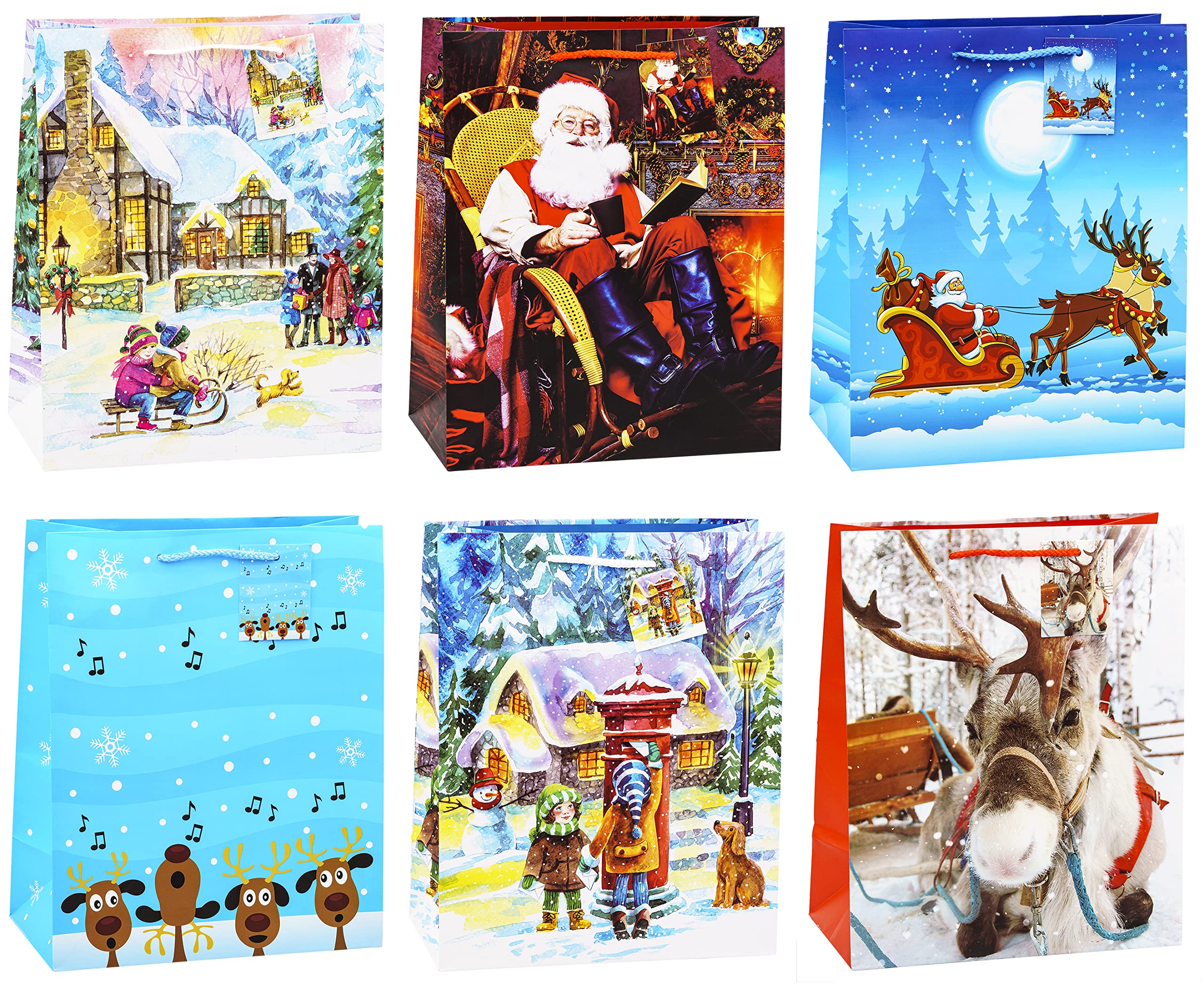 TSI 82318 gift bags Christmas Children, Pack of 12, size: large (12,5 x 10 x 5,5 inch)