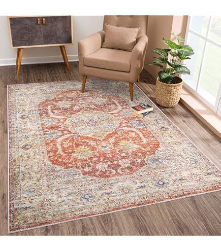 Amazon.com: Bloom Rugs Washable Non-Slip 4' x 6' Rug - Terracotta