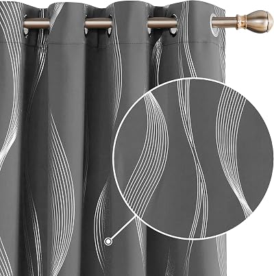 Deconovo Blackout Curtains 66x90 Inches Thermal Insulated Eyelet Pair