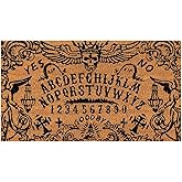 Juvale Ouija Board Coir Front Door Mat - Fall Decor Weather-Resistant Outdoor Rug - High-Pile Dirt-Shedding Coir Door Mat - Gothic Ouija Board Doormat - 30 x 17 in, Brown