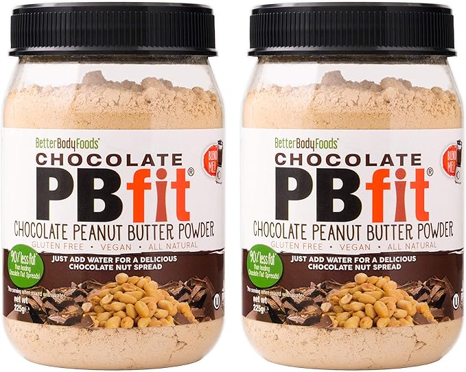 PBfit Chocolate AllNatural Peanut Butter Powder, 225g (Pack of 2) Peanut Butter Powder from