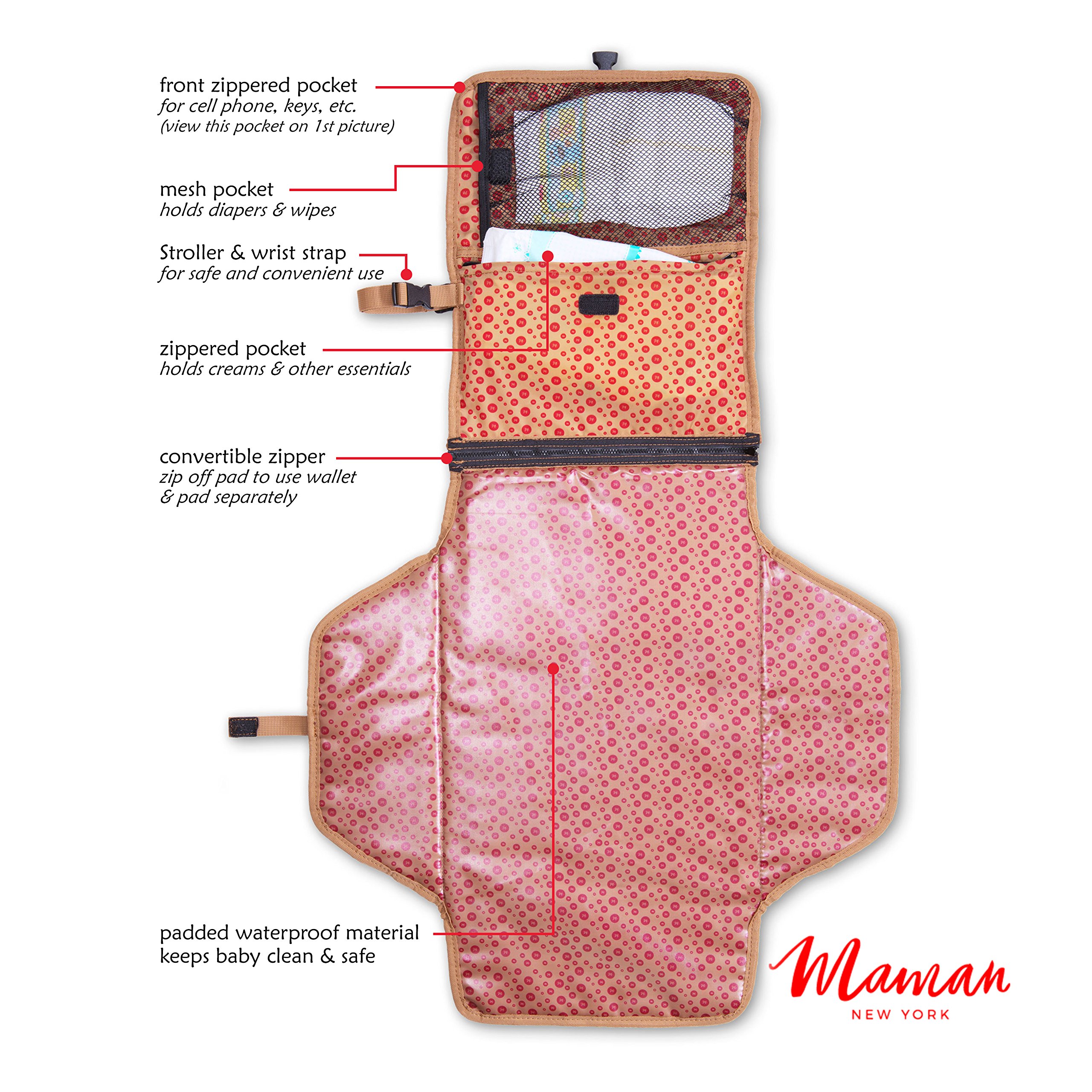 MAMAN Portable Changing Pad Station Waterproof Cushioned Diaper